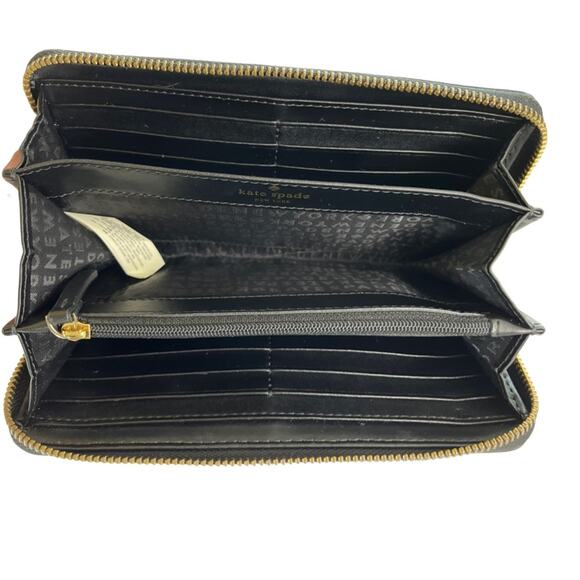 Kate Spade New York Helena Black Leather Studded Zip Around Continental Wallet - Picture 4 of 15